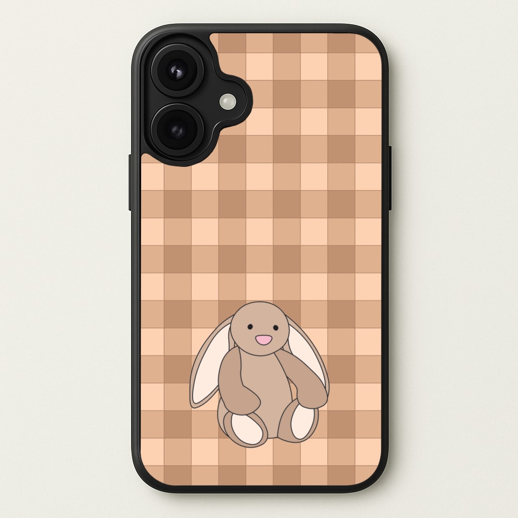 Bunny Checkered Pattern Phone Case for iPhone 17