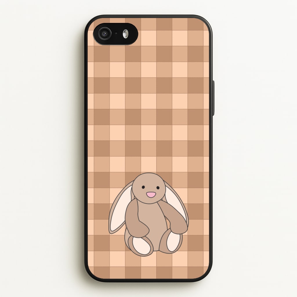 Bunny Checkered Pattern - Plushy Phone Case for iPhone 5 / 5s / SE 2016