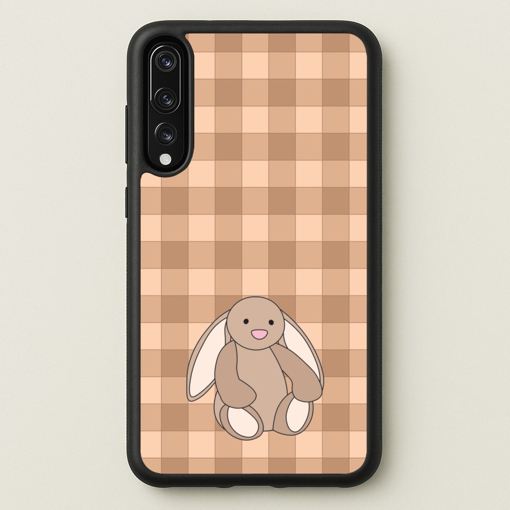 Bunny Checkered Pattern - Plushy Phone Case for Huawei P20 Pro