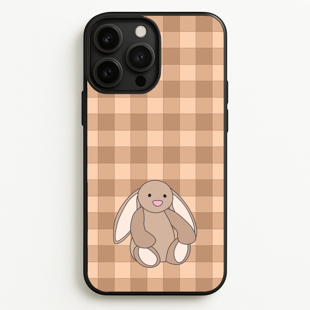 Bunny Checkered Pattern - Plushy Phone Case for iPhone 13 Pro Max
