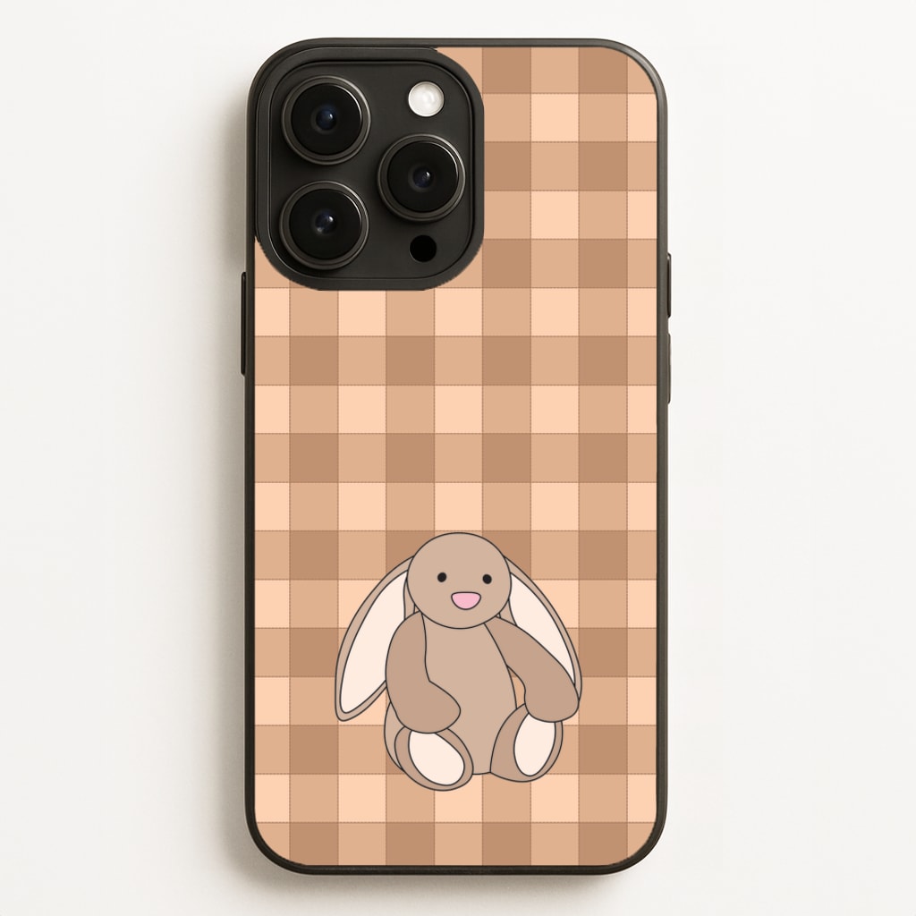 Bunny Checkered Pattern - Plushy Phone Case for iPhone 12 Pro Max