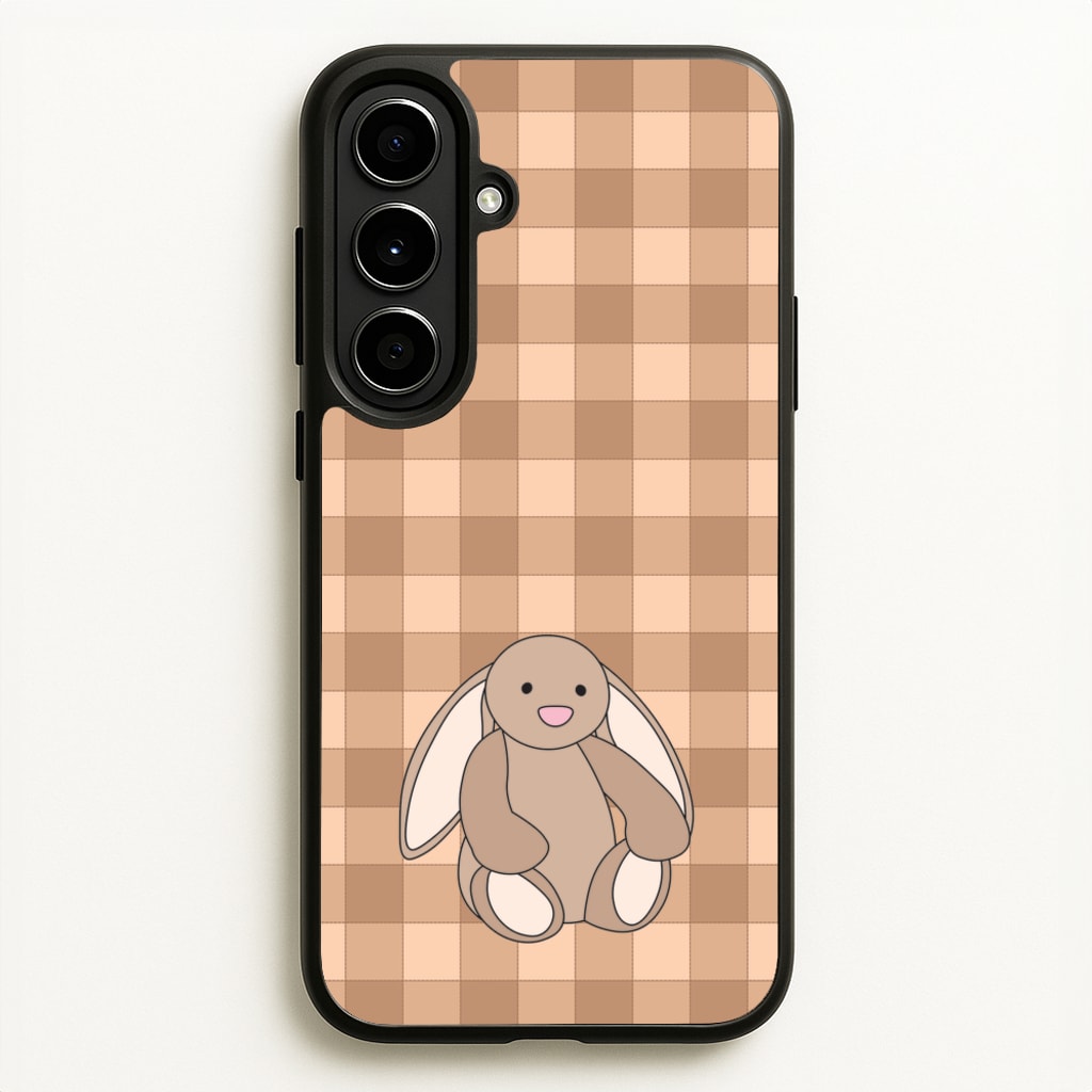 Bunny Checkered Pattern - Plushy Phone Case for Galaxy A56