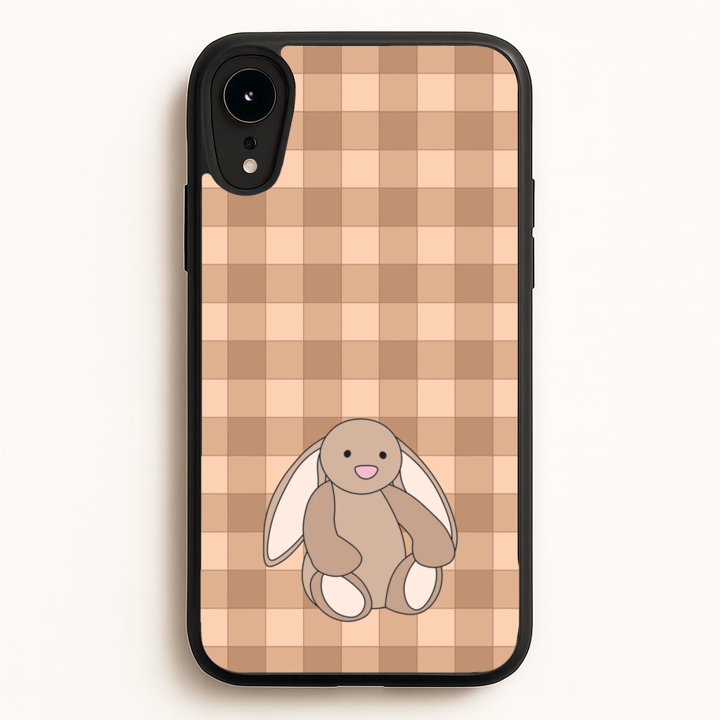 Bunny Checkered Pattern - Plushy Phone Case for iPhone XR
