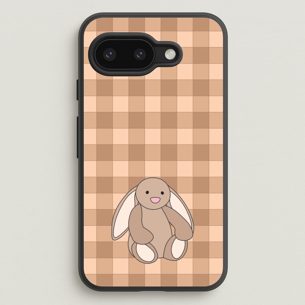 Bunny Checkered Pattern - Plushy Phone Case for Google Pixel 9a