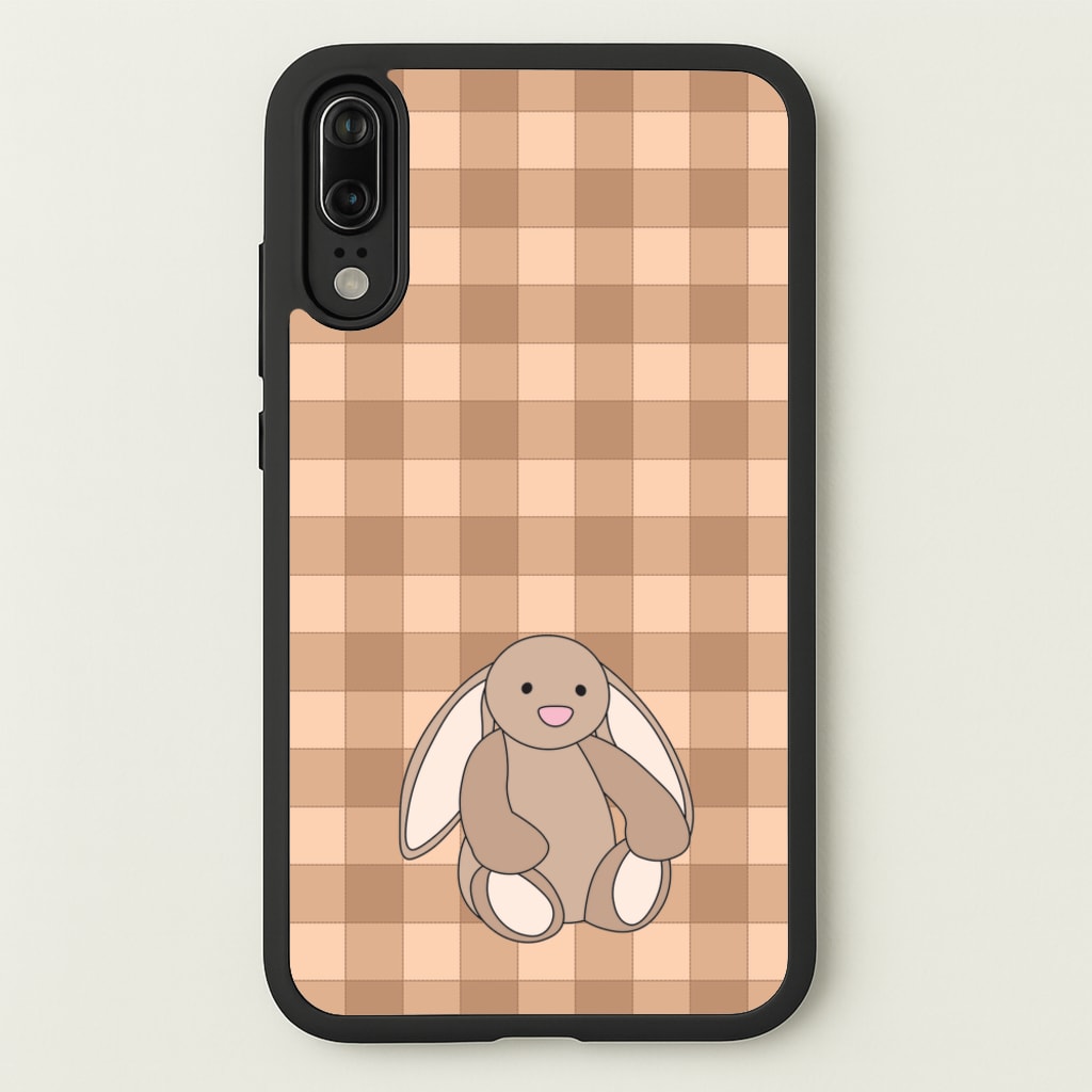 Bunny Checkered Pattern - Plushy Phone Case for Huawei P20
