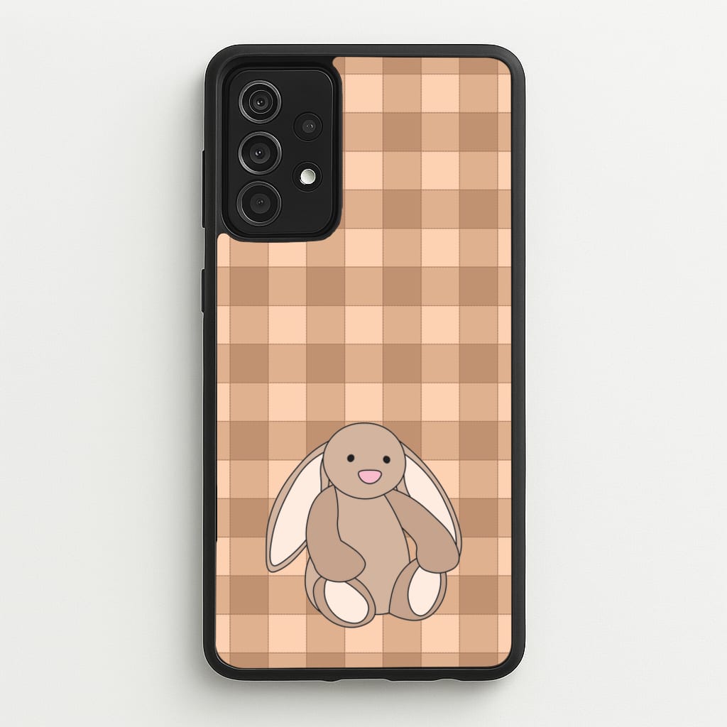 Bunny Checkered Pattern - Plushy Phone Case for Galaxy A52 / A52s