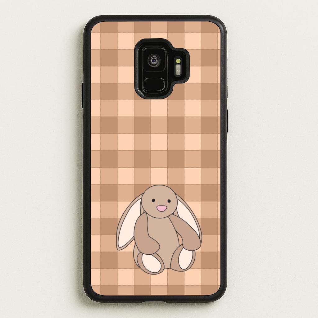 Bunny Checkered Pattern - Plushy Phone Case for Galaxy S9