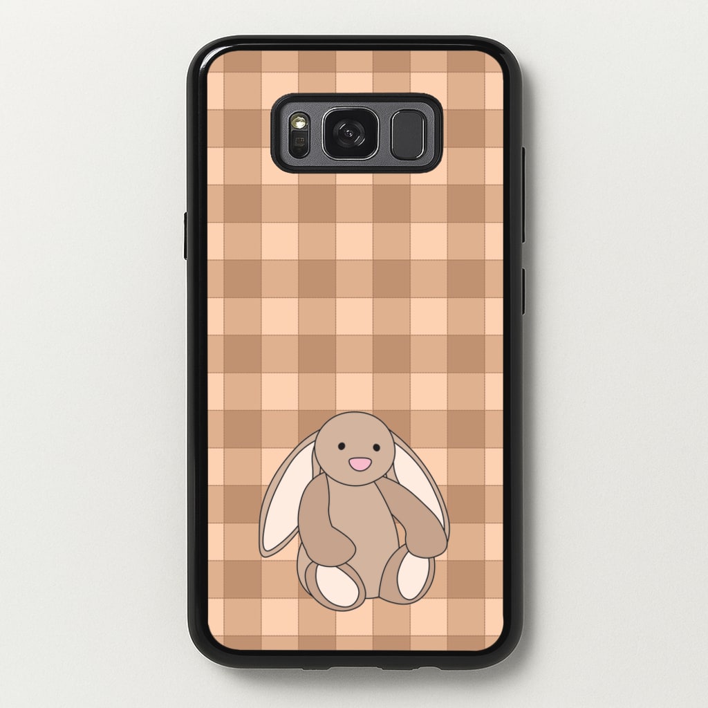 Bunny Checkered Pattern - Plushy Phone Case for Galaxy S8