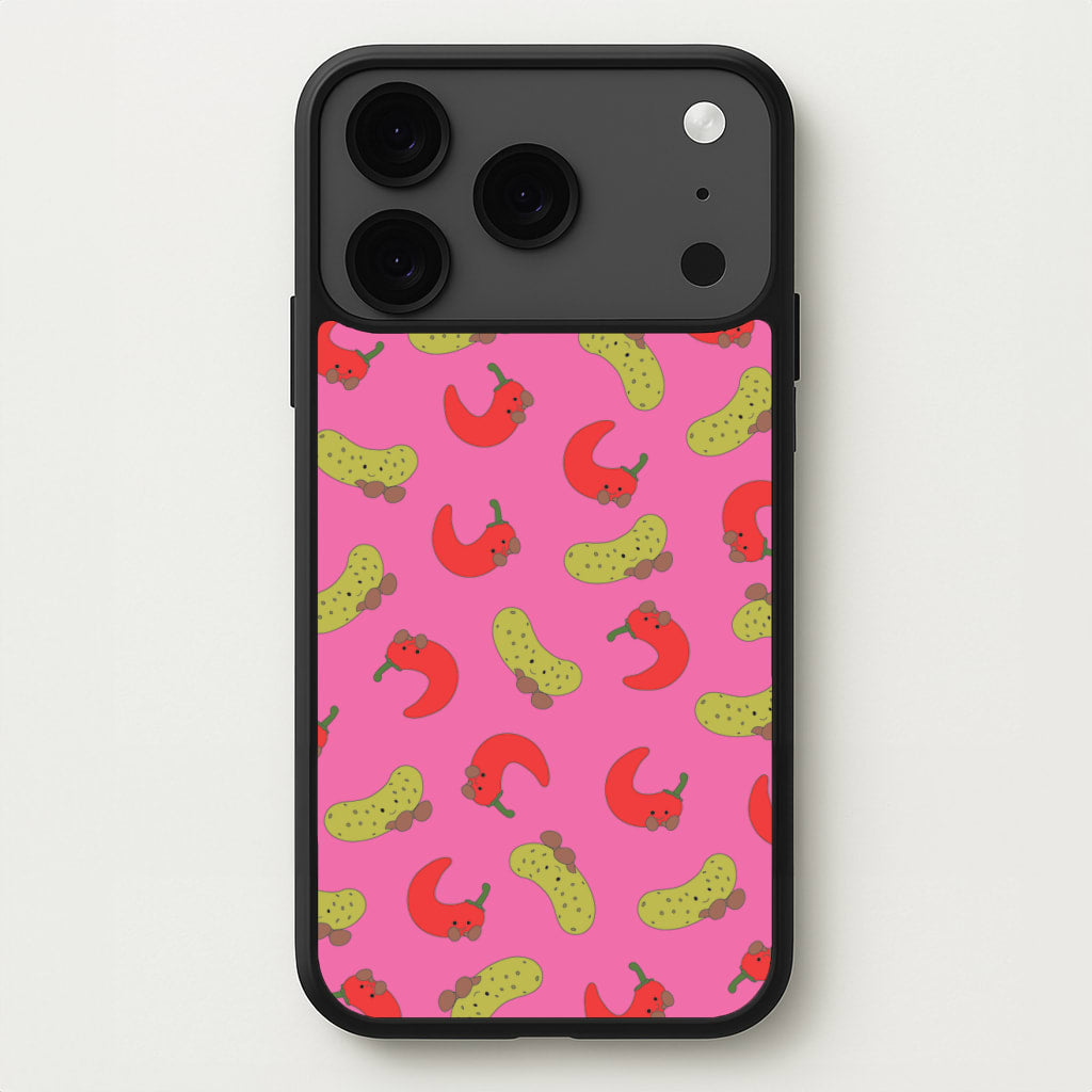 Red Chillis And Pickles Pattern Phone Case for iPhone 17 Pro Max