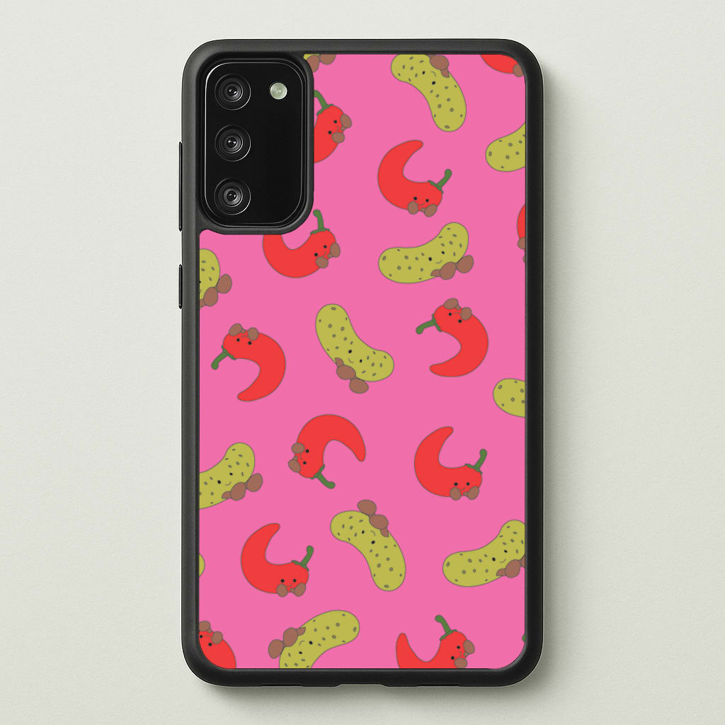 Red Chillis And Pickles Pattern - Plushy Phone Case for Galaxy S20