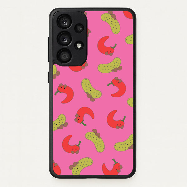 Red Chillis And Pickles Pattern - Plushy Phone Case for Galaxy A53