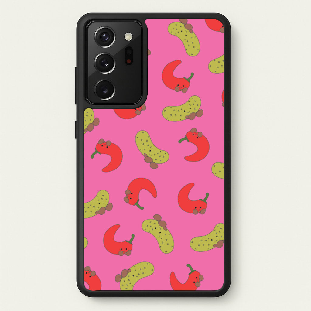 Red Chillis And Pickles Pattern - Plushy Phone Case for Galaxy Note 20 Ultra