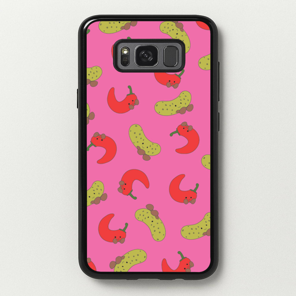 Red Chillis And Pickles Pattern - Plushy Phone Case for Galaxy S8