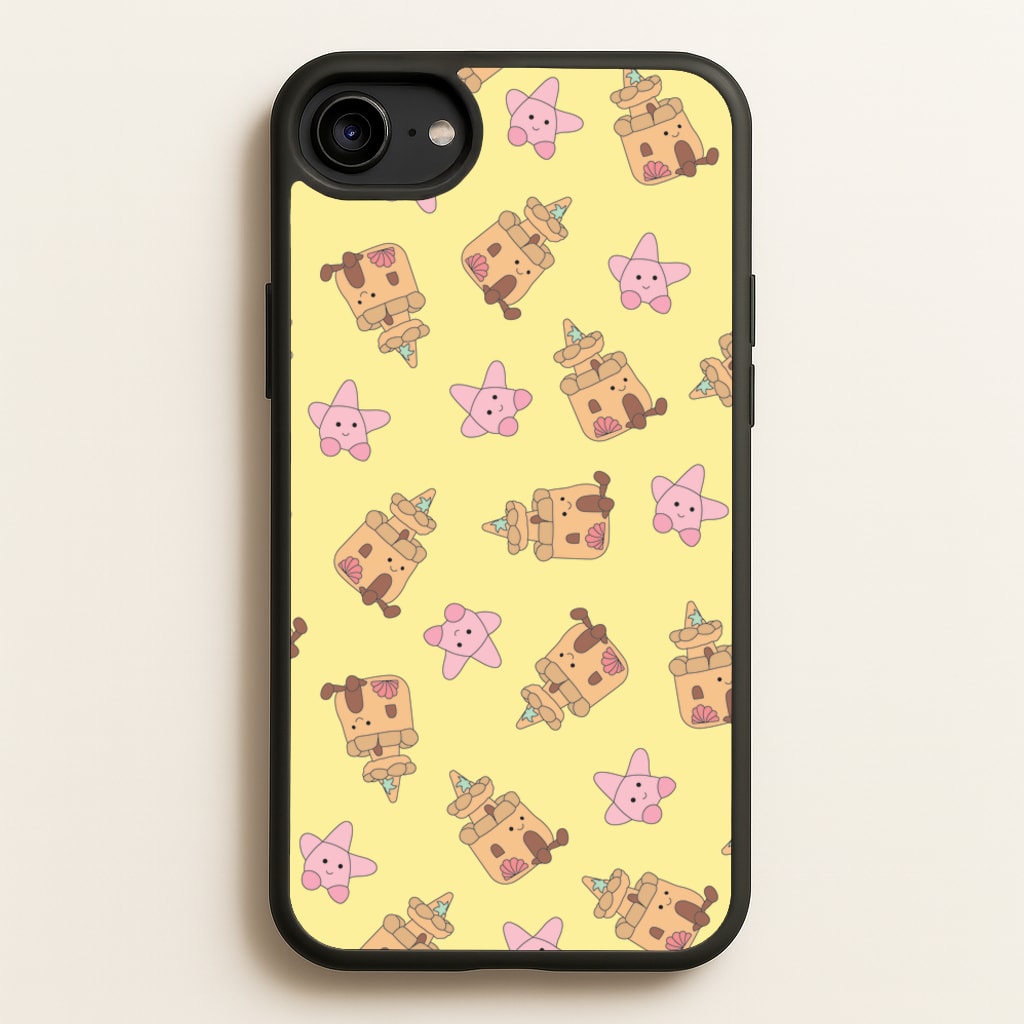 Sandcastles And Stars Pattern - Plushy Phone Case for iPhone 6 / 7 / 8 / SE