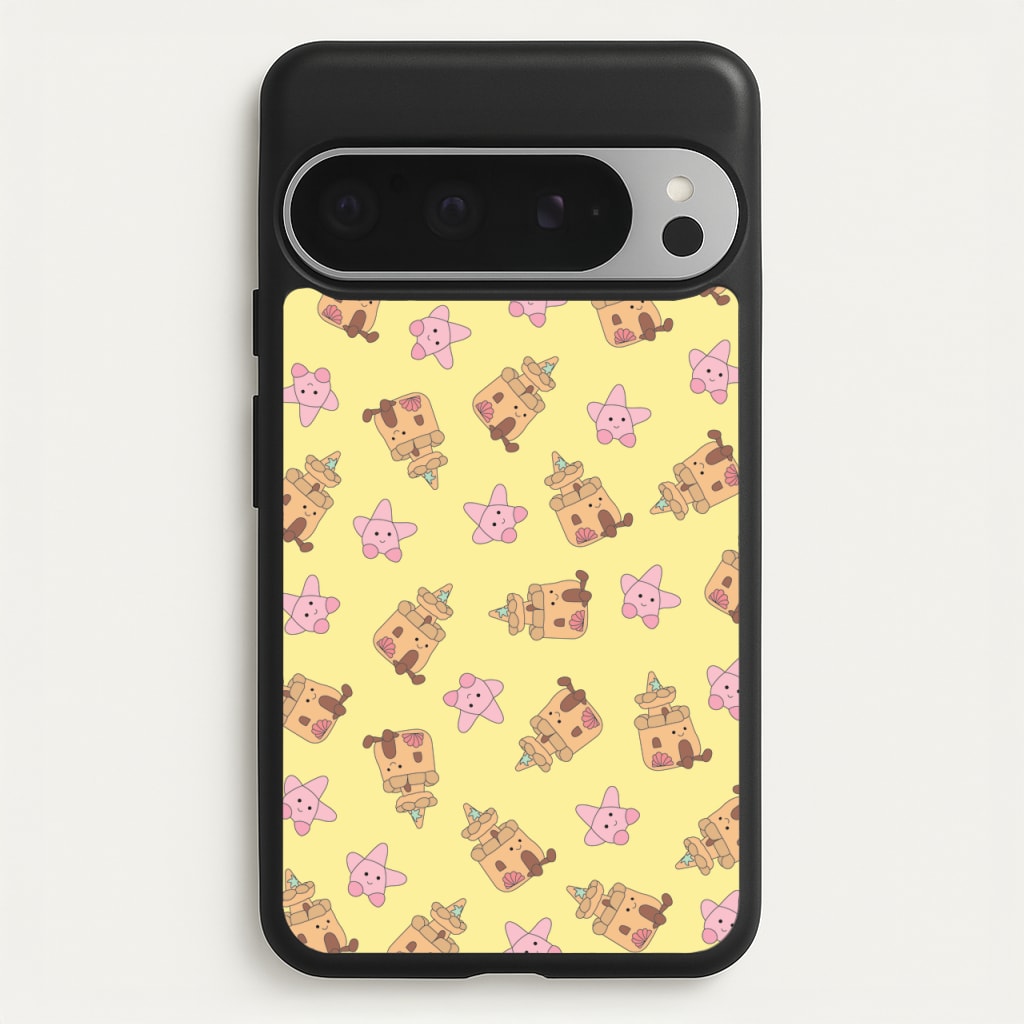 Sandcastles And Stars Pattern - Plushy Phone Case for Google Pixel 9 Pro XL