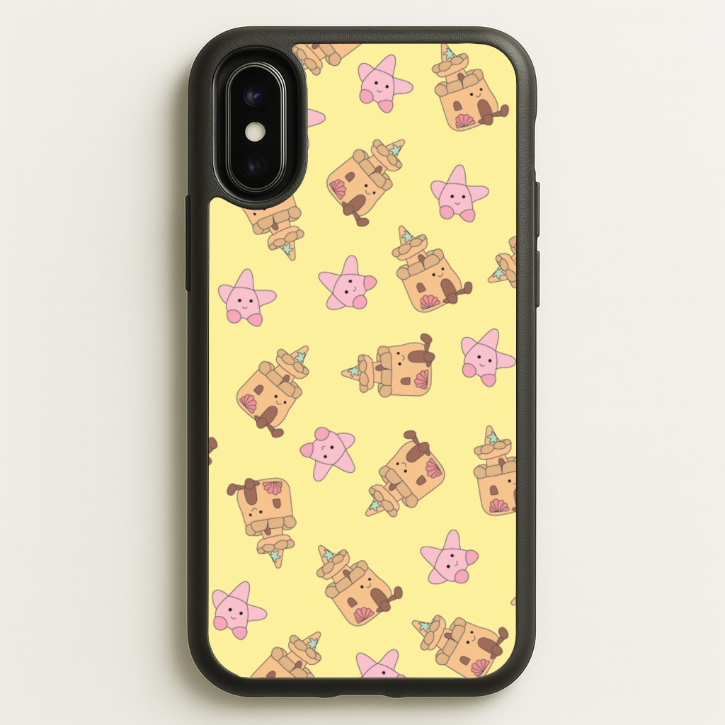 Sandcastles And Stars Pattern - Plushy Phone Case for iPhone X / XS