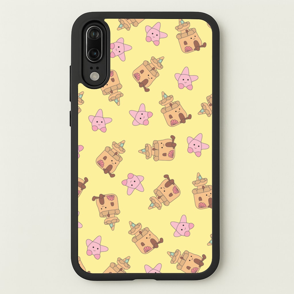 Sandcastles And Stars Pattern - Plushy Phone Case for Huawei P20