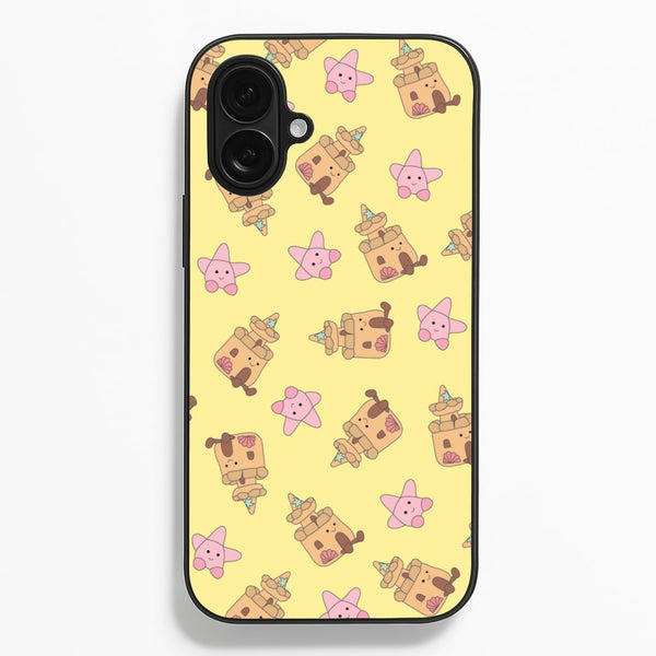 Sandcastles And Stars Pattern - Plushy Phone Case for iPhone 16 Plus