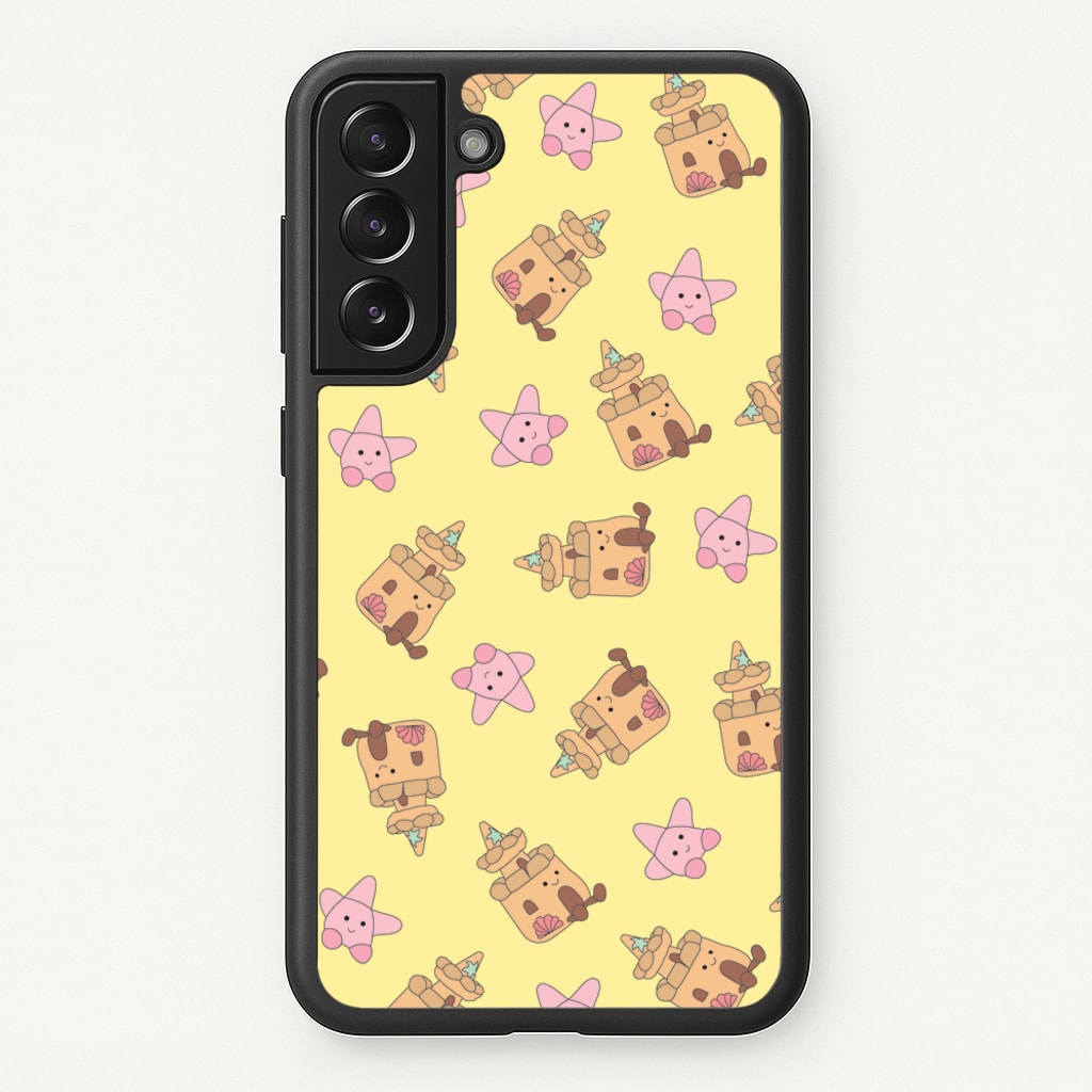 Sandcastles And Stars Pattern - Plushy Phone Case for Galaxy S22