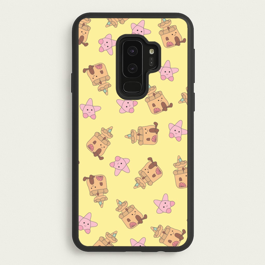 Sandcastles And Stars Pattern - Plushy Phone Case for Galaxy S9 Plus