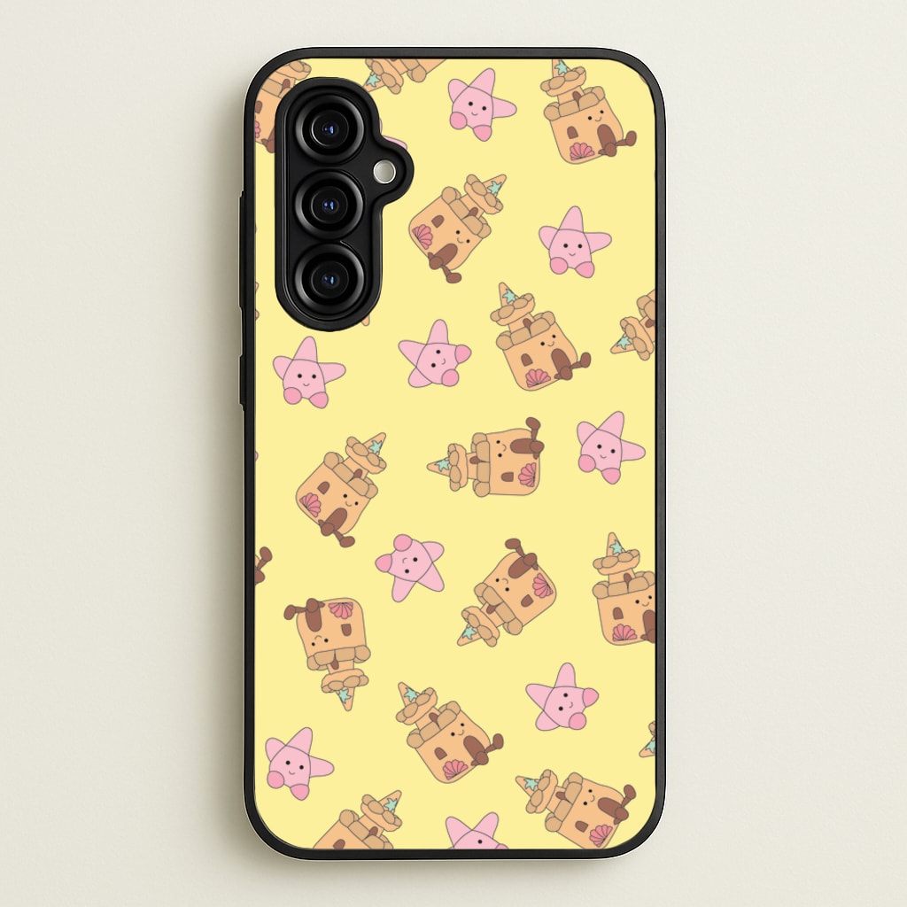 Sandcastles And Stars Pattern - Plushy Phone Case for Galaxy A54
