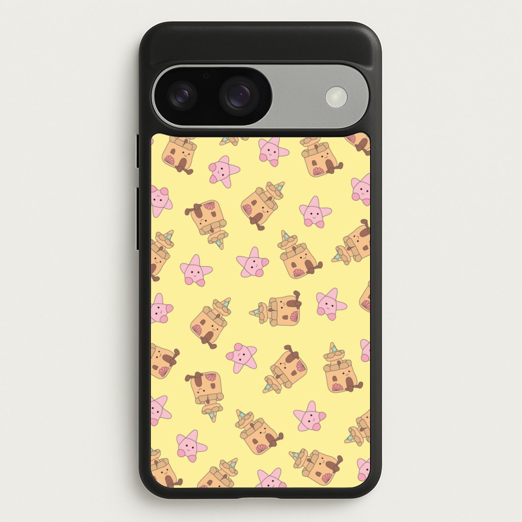 Sandcastles And Stars Pattern - Plushy Phone Case for Google Pixel 9 / 9 Pro