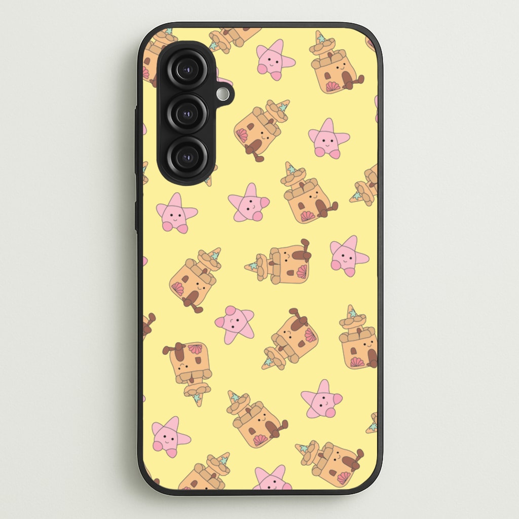 Sandcastles And Stars Pattern - Plushy Phone Case for Galaxy S23FE