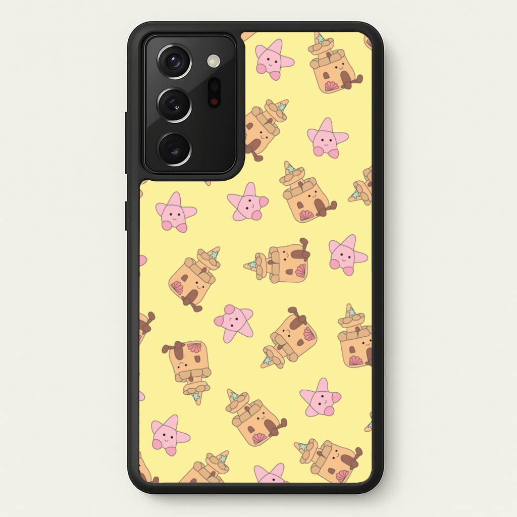 Sandcastles And Stars Pattern - Plushy Phone Case for Galaxy Note 20 Ultra