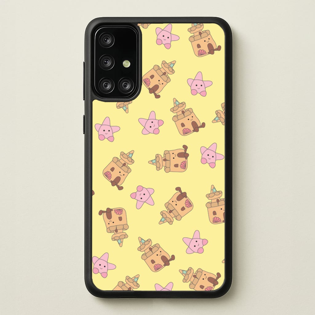 Sandcastles And Stars Pattern - Plushy Phone Case for Galaxy A71