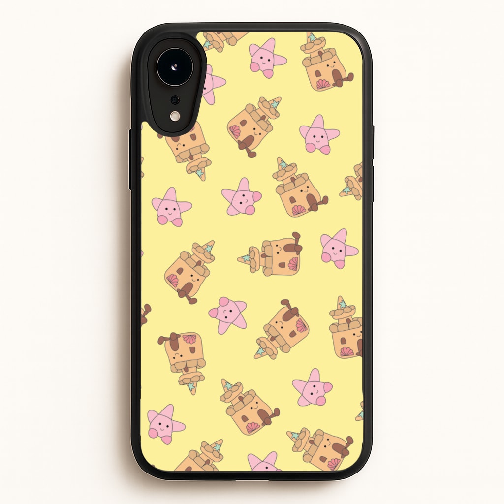 Sandcastles And Stars Pattern - Plushy Phone Case for iPhone XR