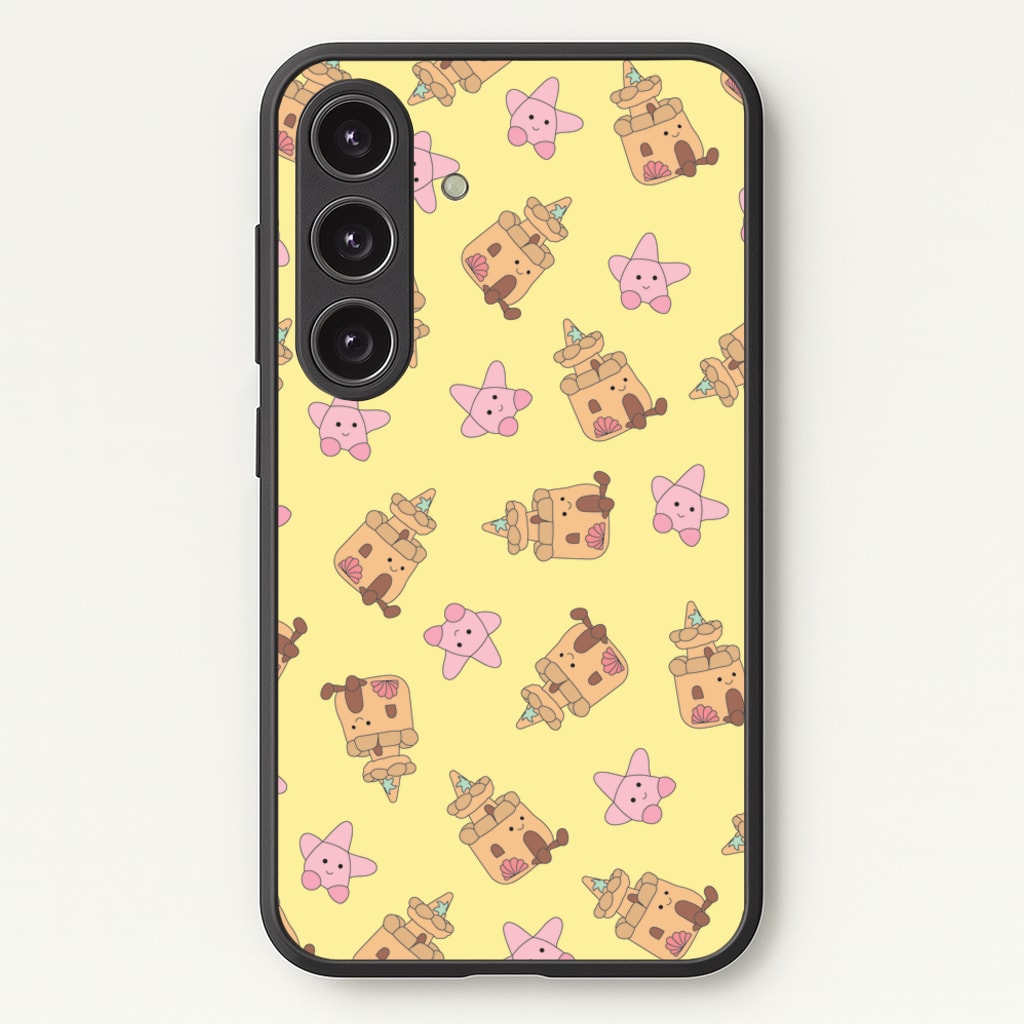 Sandcastles And Stars Pattern - Plushy Phone Case for Galaxy S24FE