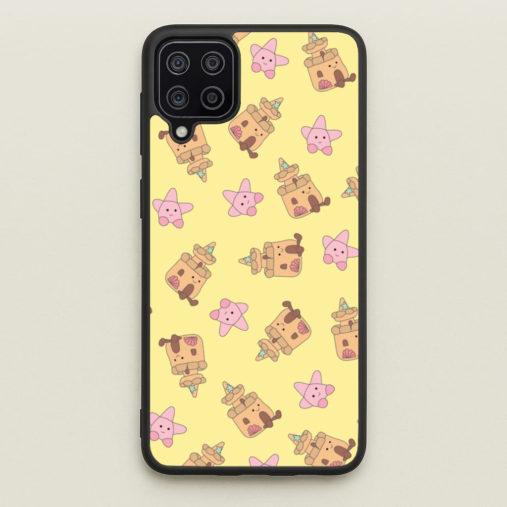 Sandcastles And Stars Pattern - Plushy Phone Case for Galaxy A12