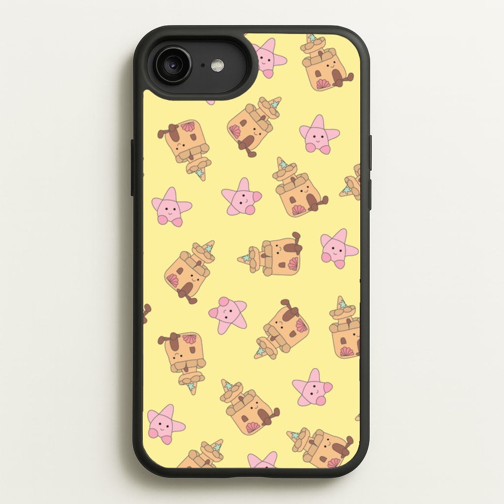 Sandcastles And Stars Pattern - Plushy Phone Case for iPhone 6 Plus / 7 Plus / 8 Plus