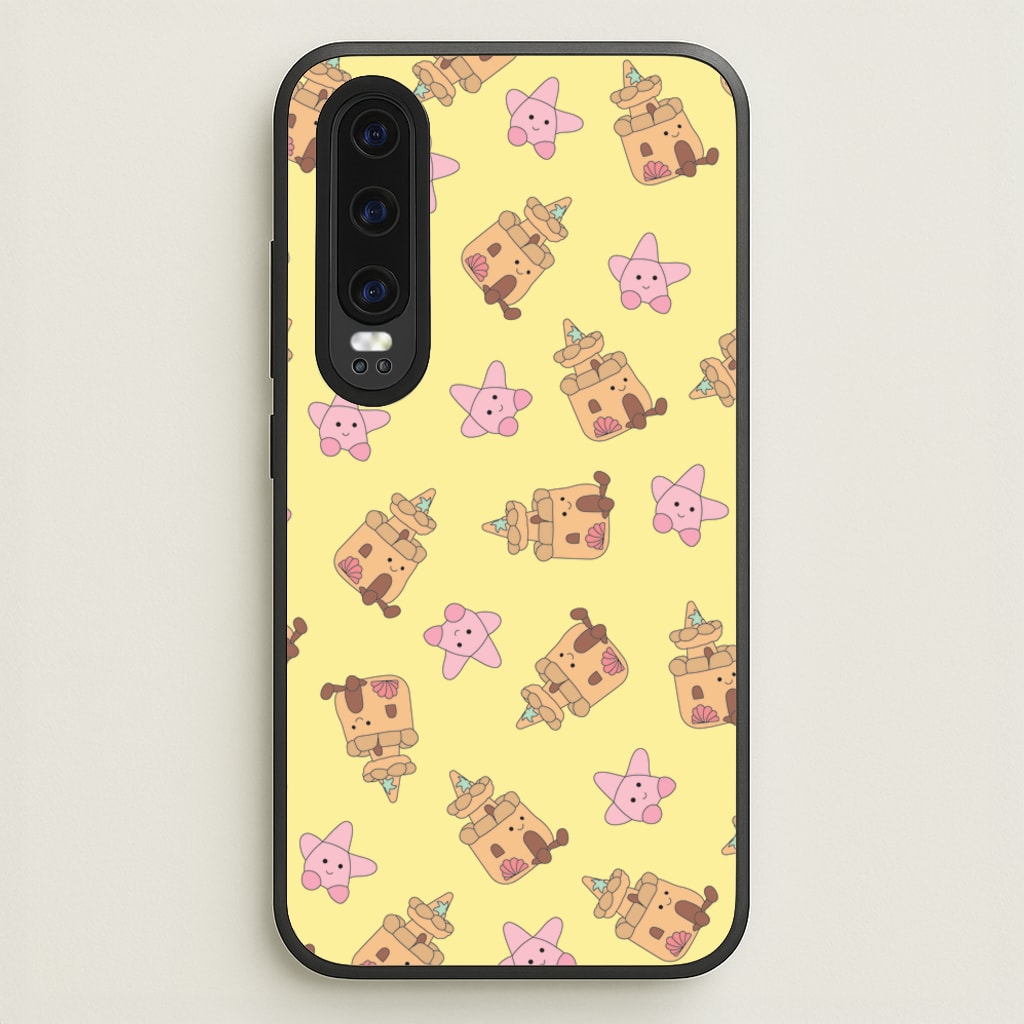 Sandcastles And Stars Pattern - Plushy Phone Case for Huawei P30