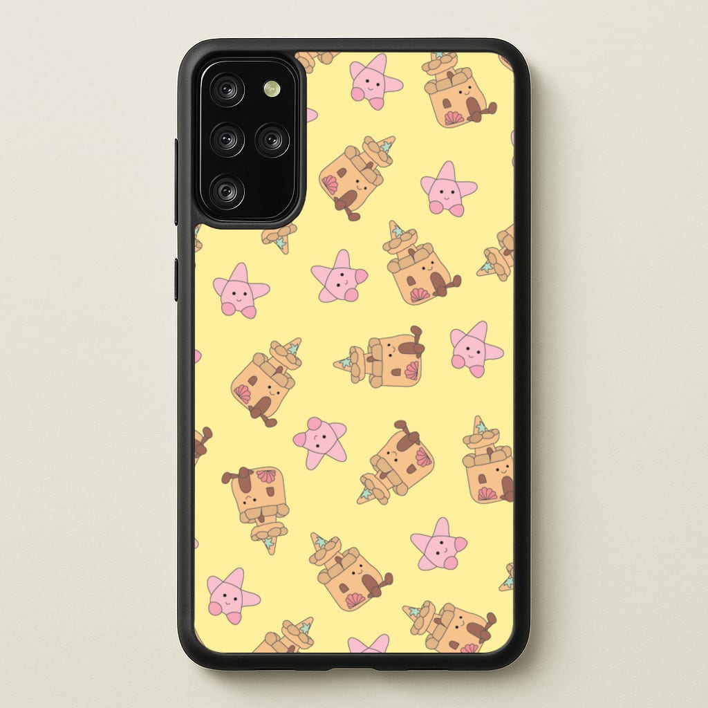Sandcastles And Stars Pattern - Plushy Phone Case for Galaxy S20 Plus