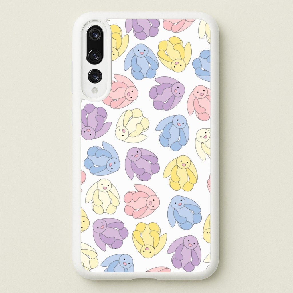 Pastel Bunnies Pattern - Plushy Phone Case for Huawei P20 Pro