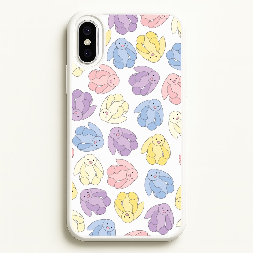 Pastel Bunnies Pattern - Plushy Phone Case for iPhone XS Max
