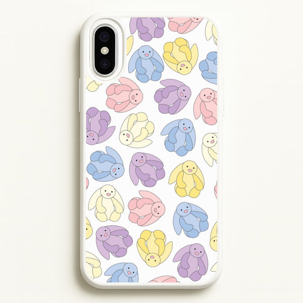 Pastel Bunnies Pattern - Plushy Phone Case for iPhone XS Max