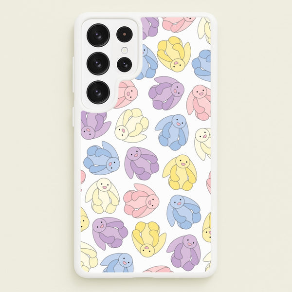 Pastel Bunnies Pattern - Plushy Phone Case for Galaxy S22 Ultra