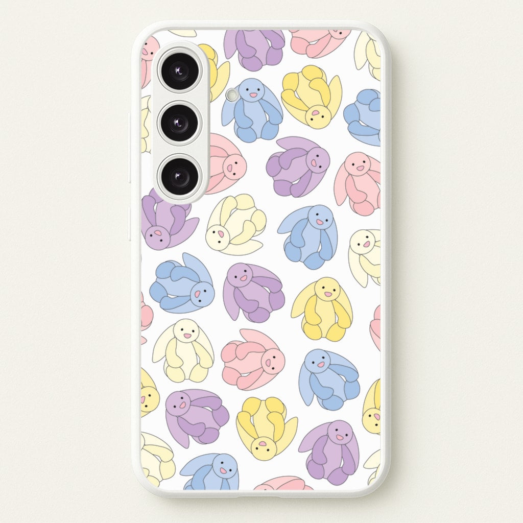 Pastel Bunnies Pattern - Plushy Phone Case for Galaxy S25