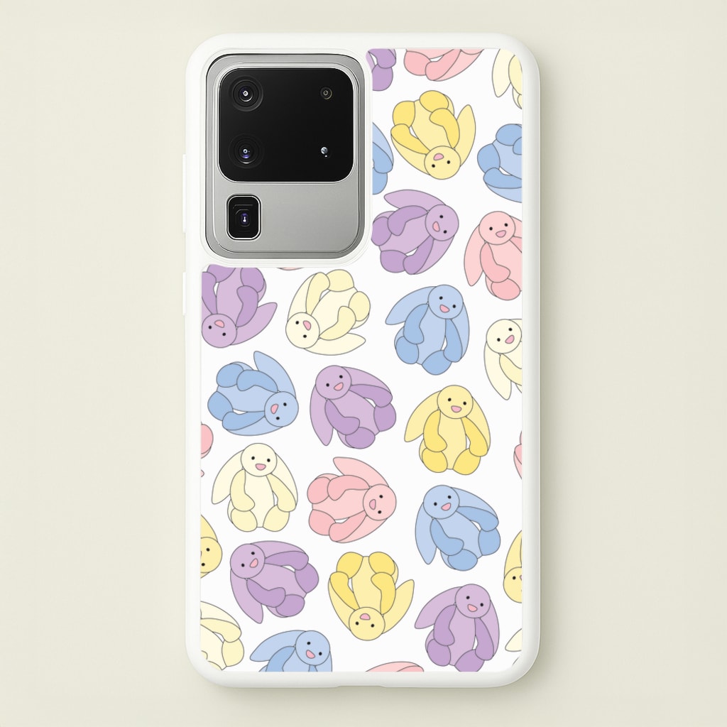 Pastel Bunnies Pattern - Plushy Phone Case for Galaxy S20 Ultra
