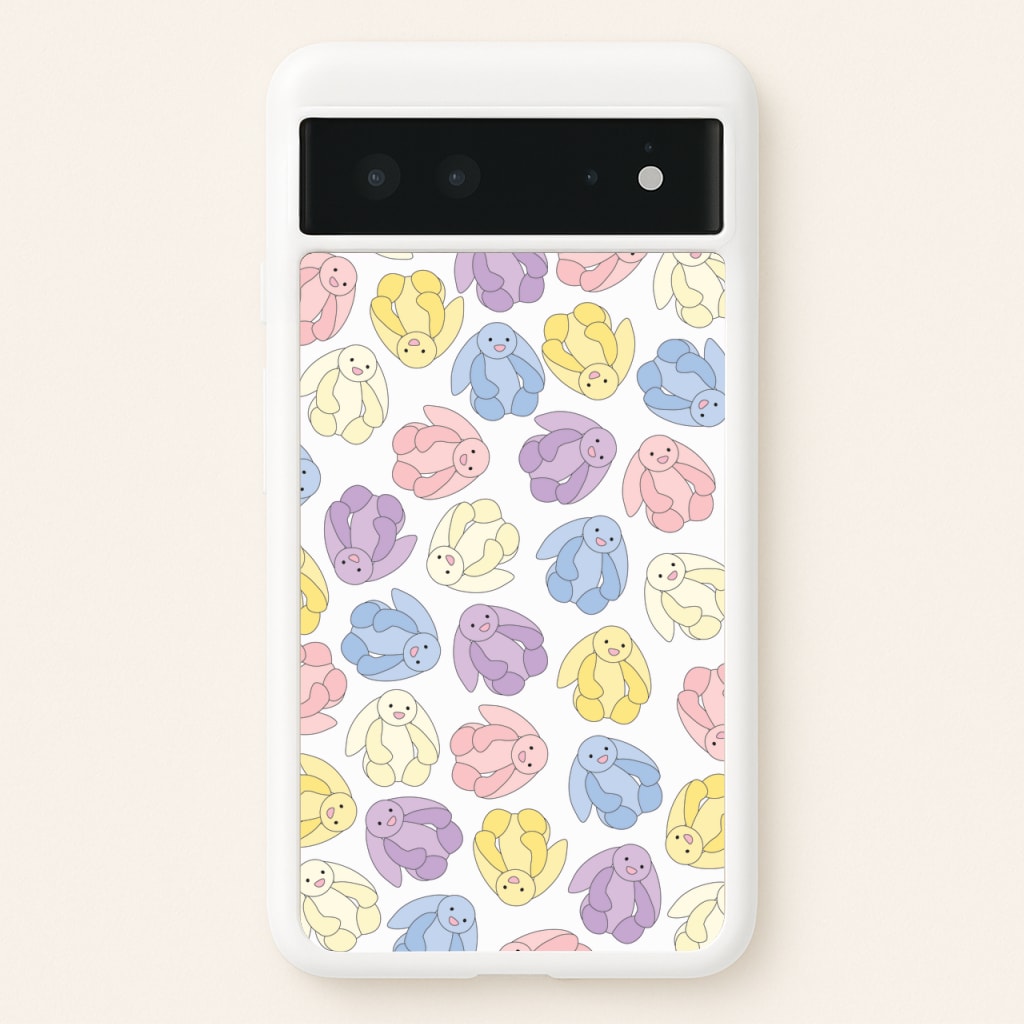 Pastel Bunnies Pattern - Plushy Phone Case for Google Pixel 6