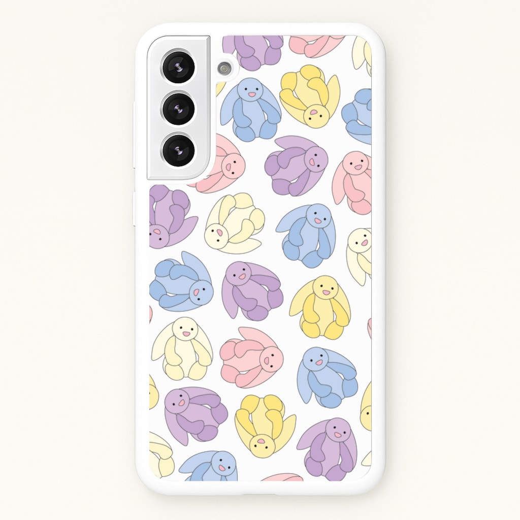 Pastel Bunnies Pattern - Plushy Phone Case for Galaxy S21