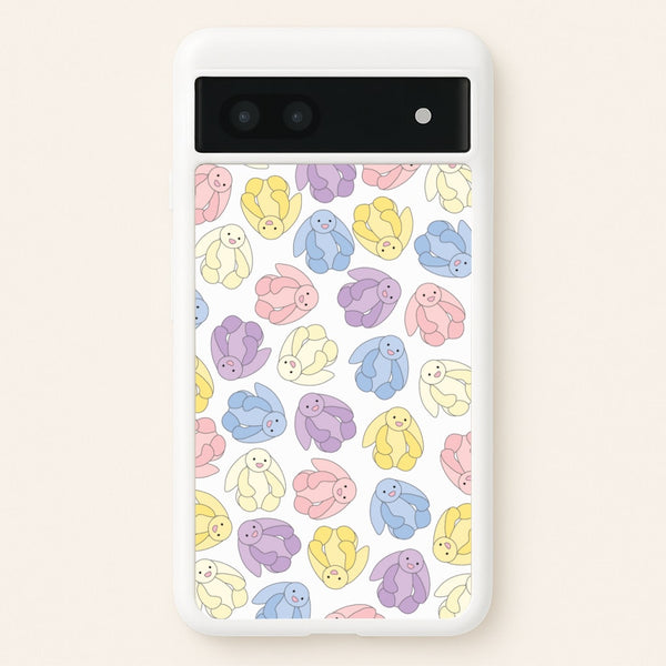 Pastel Bunnies Pattern - Plushy Phone Case for Google Pixel 6a