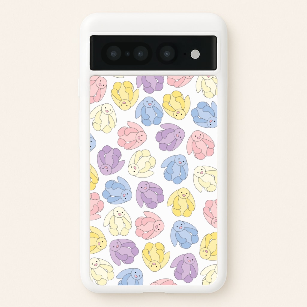 Pastel Bunnies Pattern - Plushy Phone Case for Google Pixel 7 Pro