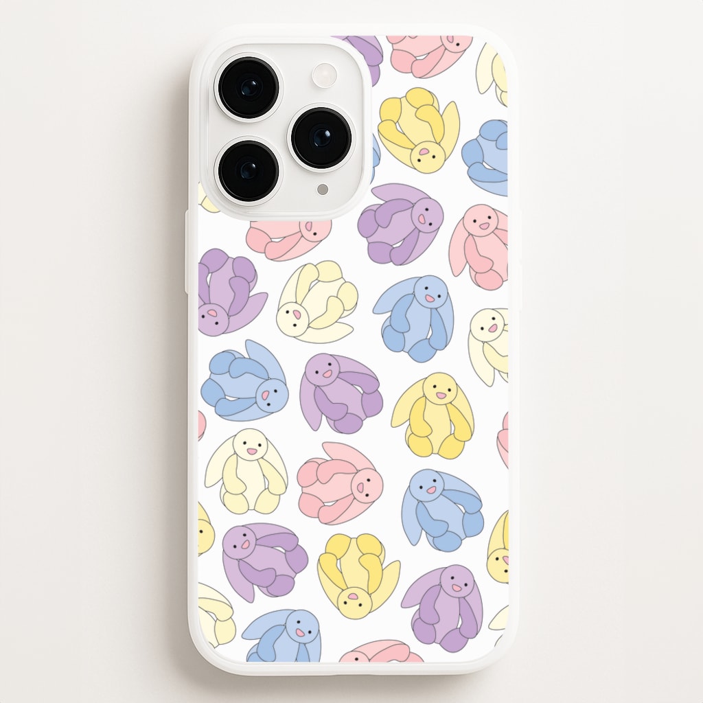 Pastel Bunnies Pattern - Plushy Phone Case for iPhone 11 Pro