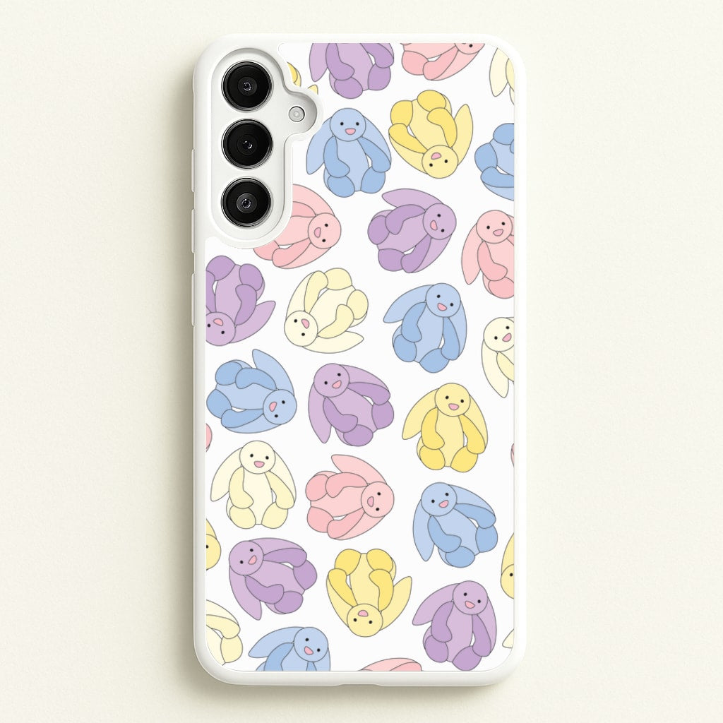 Pastel Bunnies Pattern - Plushy Phone Case for Galaxy A34