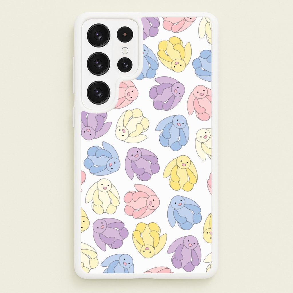 Pastel Bunnies Pattern - Plushy Phone Case for Galaxy S23 Ultra