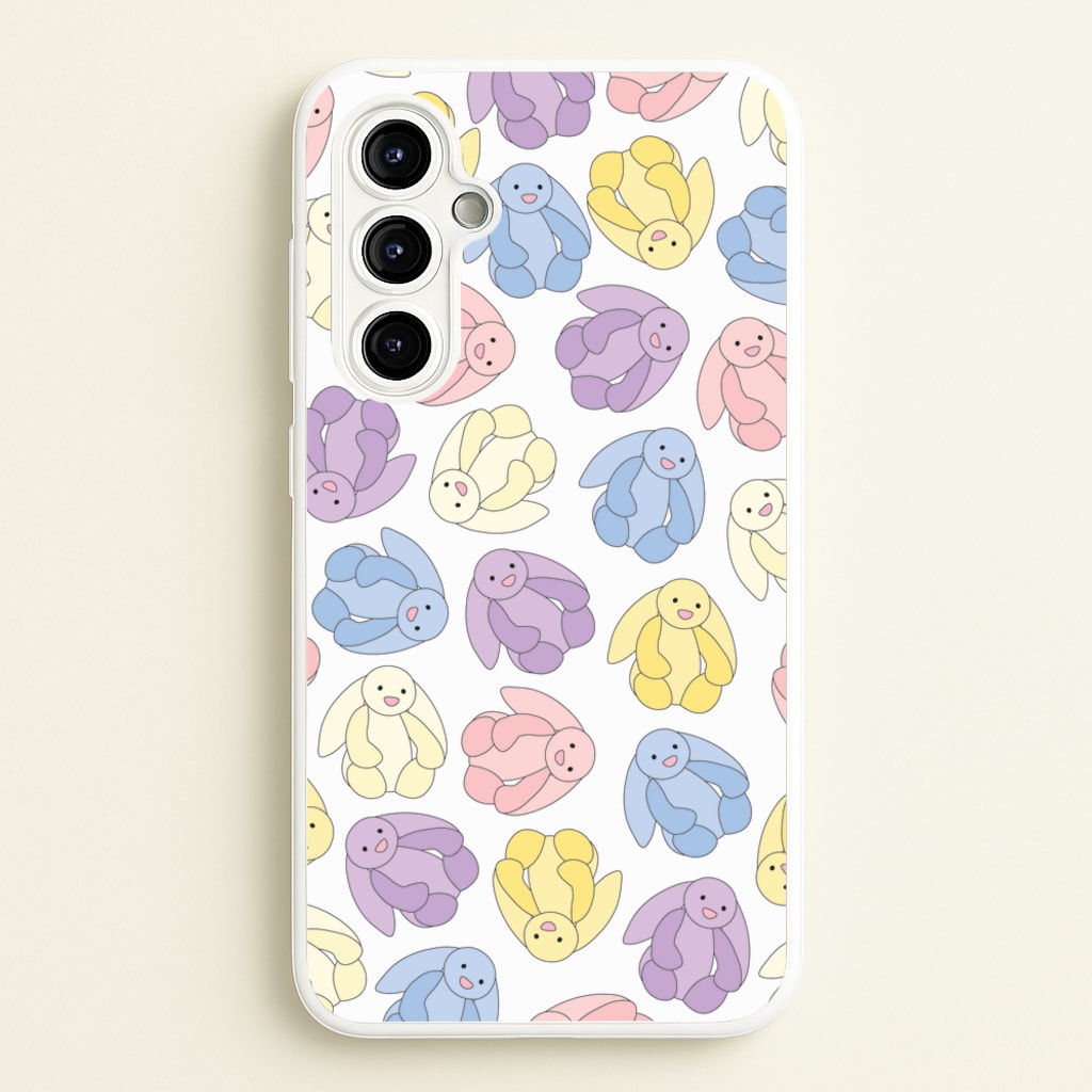 Pastel Bunnies Pattern - Plushy Phone Case for Galaxy A54
