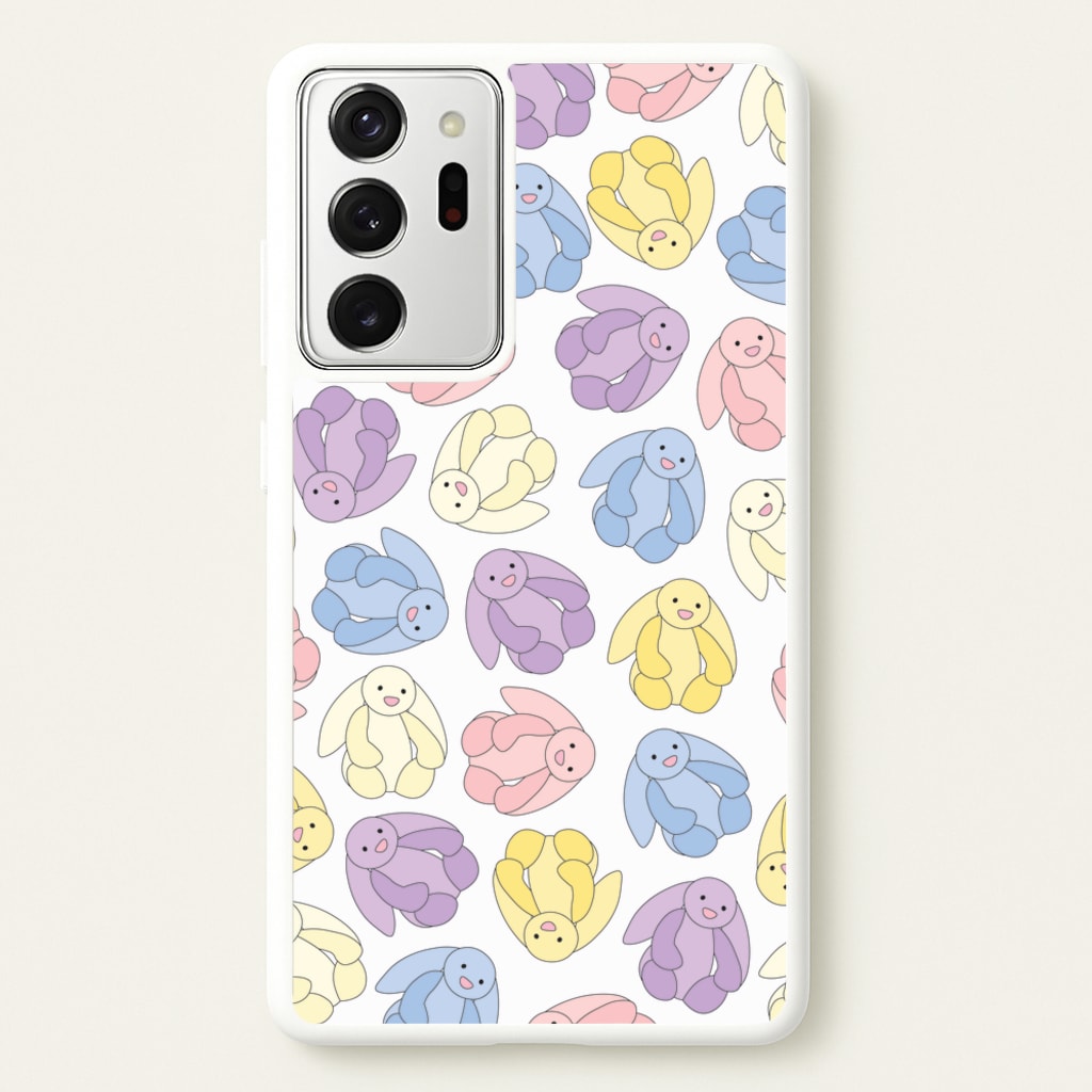 Pastel Bunnies Pattern - Plushy Phone Case for Galaxy Note 20 Ultra